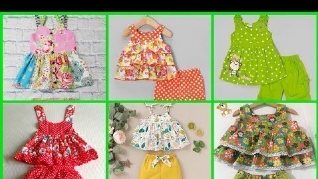 'Cute Newborn Baby Girl Summer Printed Outfits || Latest Little Girl 2Piece Dresses Designs 2021'