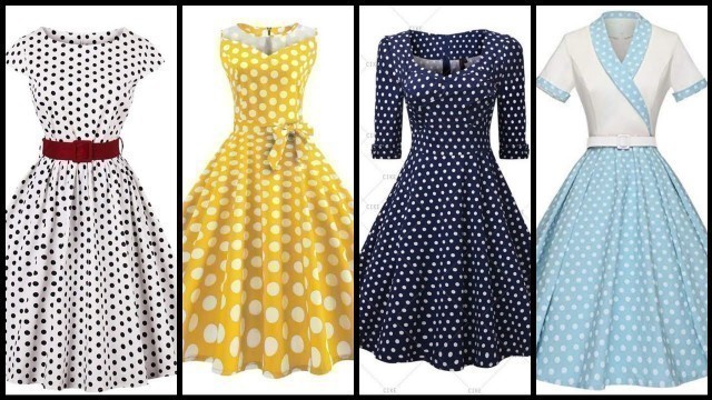 'New gown town Women\'s 1950s polka Dot Vintage dresses Audrey Hepburn Style Party Dress'