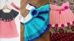 '#shortYouTubevideo #Crochet baby girls frock designing unique ideas//Little baby girl dresses ideas'