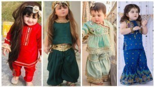 'Little baby girl dresses trendy garara sharara designs 2021 eid wear | Fashion with social media'