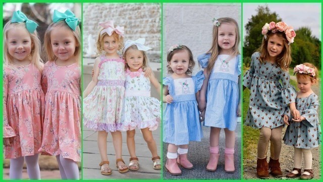 'Impressive and Stylish Cute Little Girl Dresses Designs || Latest Twins Matching Toddler Outfits'