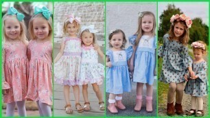 'Impressive and Stylish Cute Little Girl Dresses Designs || Latest Twins Matching Toddler Outfits'