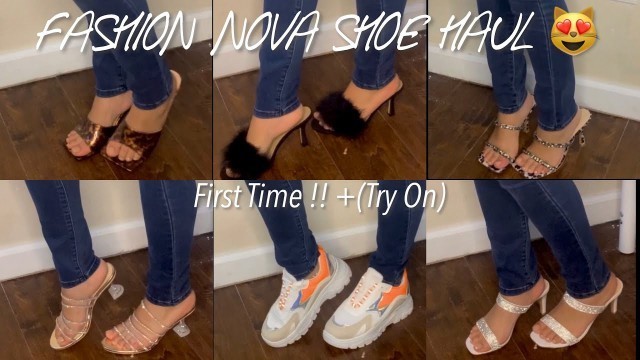 'trying out fashionnova shoes for the first time 