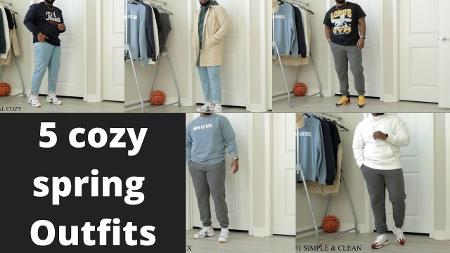 '5  Easy Cozy Spring outfits for bigger guys | CapturesByGabe'