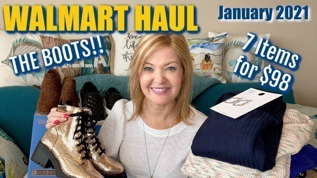 'Walmart Fashion Haul | January 2021 | 7 Items ONLY $98 | Found my new FAVORITE BOOTS $29!!'