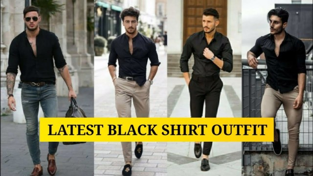 'Black Shirt Outfits Ideas For Men | Black Shirt | Formal Clothing | Black Silk Shirt | Men\'s Fashion'