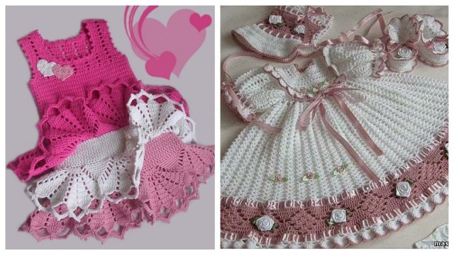 'Beautyfull #Crochet #baby #Frock designs / Crochet Little Girl dress pattern'