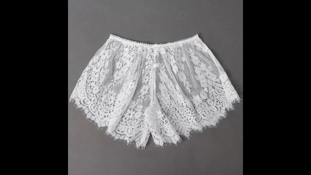 'Summer New Fashion Women Shorts Sexy See Through Crochet White jetcube.co'