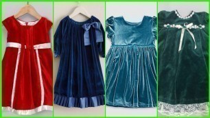 'New Arrival European Style Baby Girl Velvet Shirts Designs || Simple Little Girl Velvet Outfits'