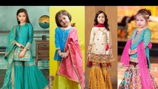 'Beautiful Kids Sharara/gharara Suit Designs Ideas For Weddings || Little Girl Dresses Designs'