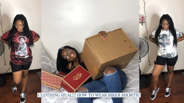 'CLOTHING HAUL  | BACK TO SCHOOL BIKER SHORTS | COLLEGE FRESHMAN | FASHION NOVA | VANS | SIZE 13 |'