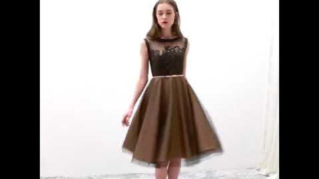 'Modern / Fashion Brown See-through Homecoming Graduation Dresses 2018'