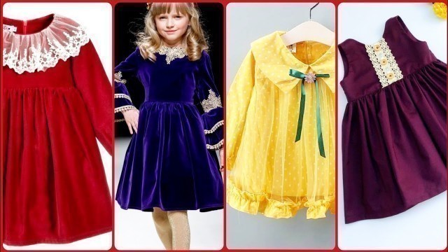 'most beautiful winter outfits full sleeves little girl frocks designs 2021'