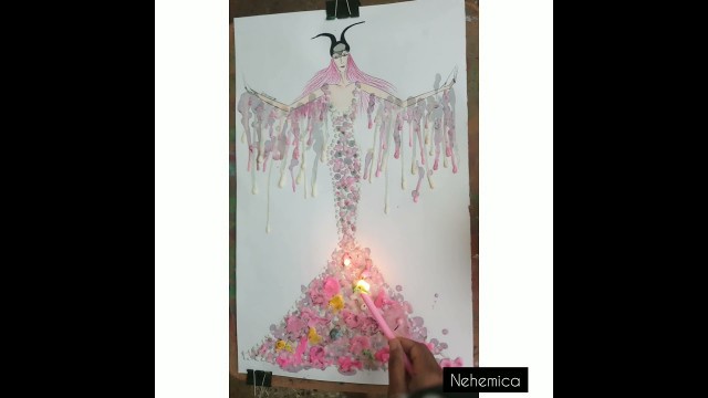 'creative illustration ! how to draw fashion illustration | fashion sketch! creative fashion #metgala'