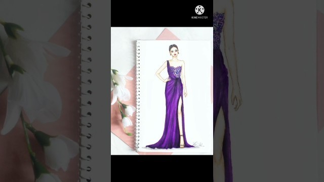 'beautiful fashion sketches design for beginners please subscribe'