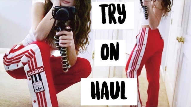 'spring 2018 haul: watch me try on clothes I just bought !! (adidas, nike, levi’s & more)'