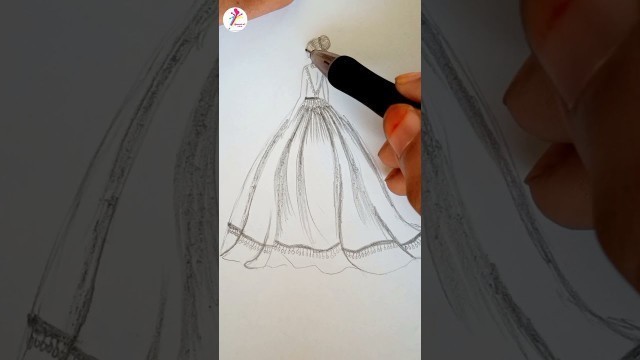 'How to draw a bridal from back fashion illustration#trending#drawing#sketches#viral#shorts'