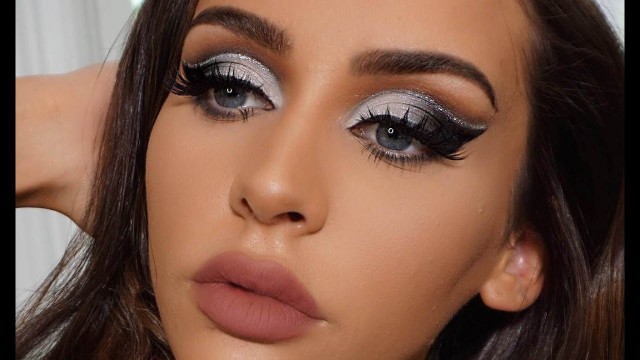 'BLACK & SILVER CUT CREASE MAKEUP TUTORIAL | Carli Bybel'