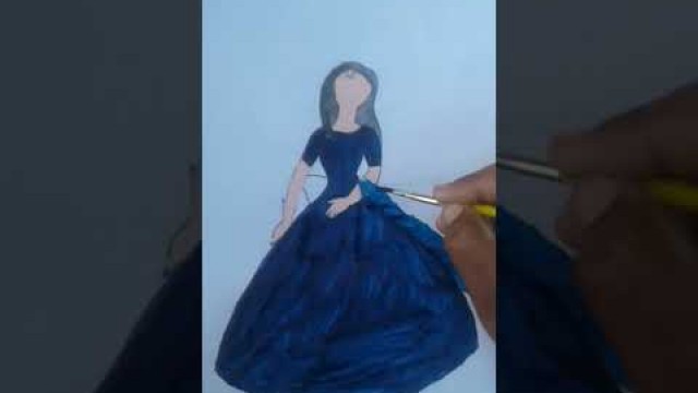 'how to draw a beautiful gown dress sketch / easy fashion illustration design easy girls dress 