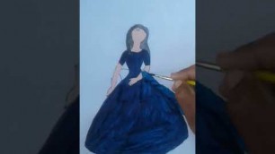 'how to draw a beautiful gown dress sketch / easy fashion illustration design easy girls dress 