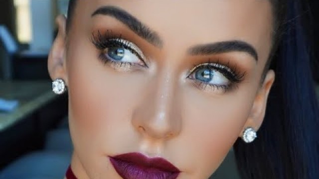 'FALL MAKEUP: GOLD EYES & BERRY LIPS | Carli Bybel'