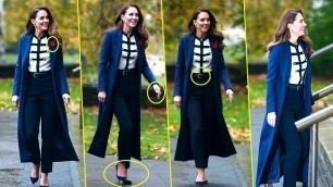 'WOWED! Kate Middleton Stunning In A Navy Blue Coat As She Visit To Imperial War Museum'