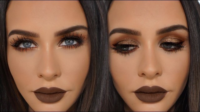 'BROWN & COPPER Glitter Smokey Eye | Carli Bybel'