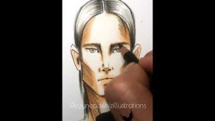 'Fashion sketch tutorial by ZEYNEP DENIZ-male fashion face/markers'