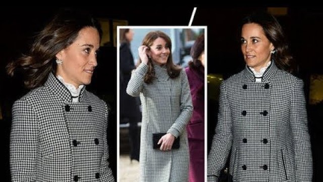 'Pippa Middleton copies Kate Middleton in checked coat with new hair style'