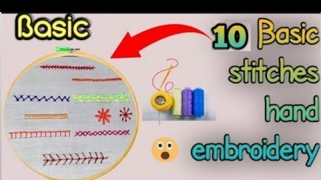 '10 BASIC STITCHES FOR BEGINNERS HAND EMBROIDERY || (FASHION BEAUTY WORLD)'