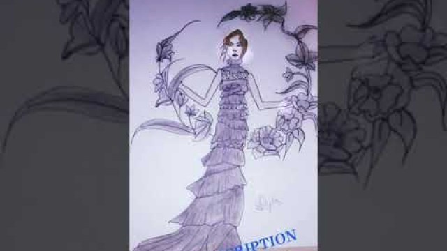 'FASHION ILLUSTRATION IDEAS | FASHION SKETCHES | LONG SLIM DRESS | ARTista #shorts#ytshorts'