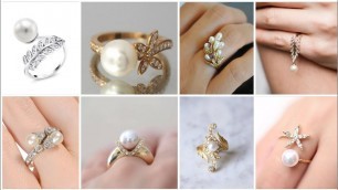 'Beautiful And new Gold pearl Stone Rings Designe // Top #trending @Fashion Beauty'