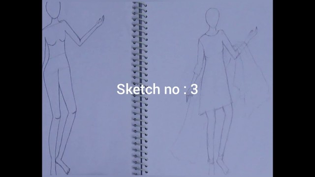 'Fashion Designing,   class - 19.         Fashion sketches - Drawing poses, Hair and Dress designs'