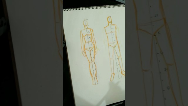 'Fashion  Illustration.male and female figur drawing 10 headed.'